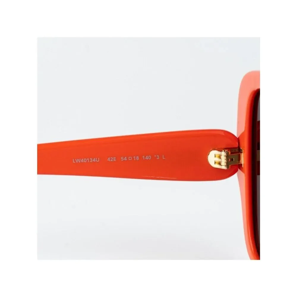Loewe Women Sunglasses Orange Brown Square LW40134U 42E NEW AUTHENTIC